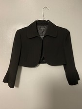 Tahari Arthur S. Levine Black Collared Bolero Shrug womens size 6 p