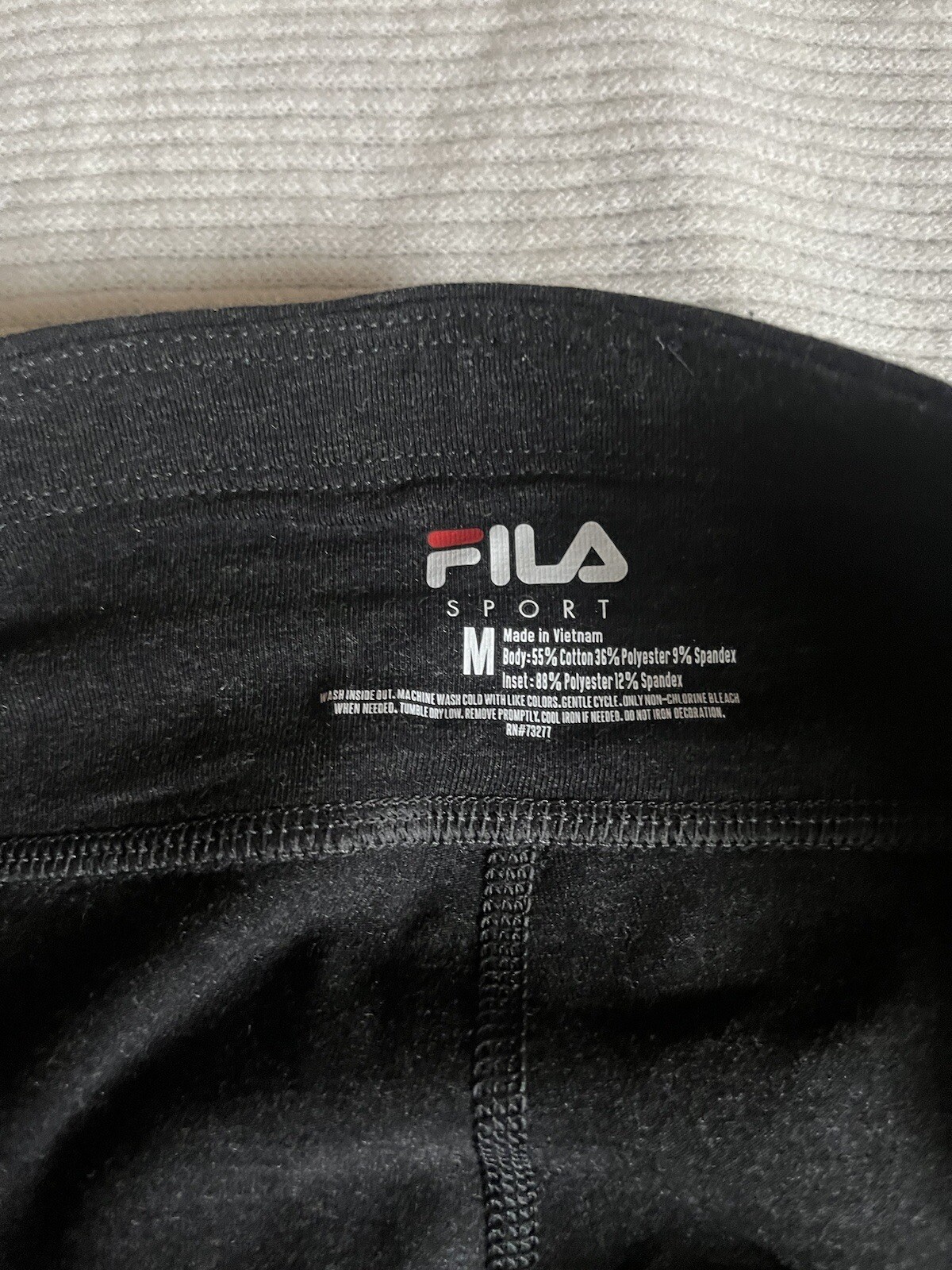 NUOVI leggings FILA Performance Sport Running Mid Rise Crop taglia M rosa righe blu