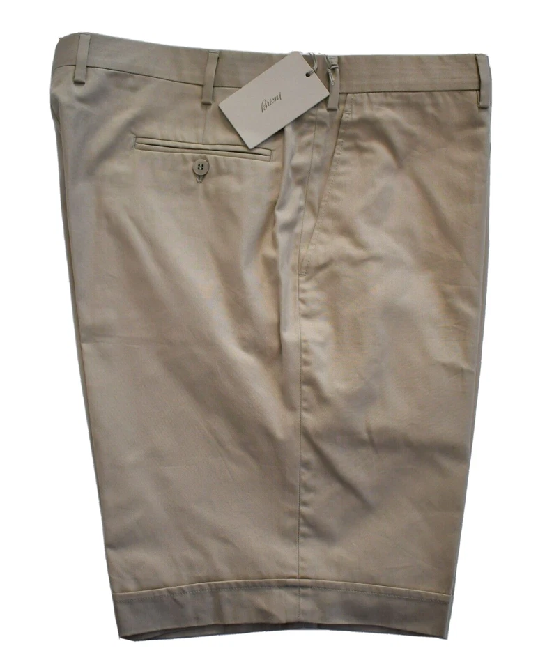 🆕️ $600 Authentic BRIONI Italy 100% COTTON Cuffed BERMUDA Shorts IT-58 W-39/40"