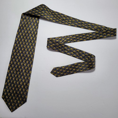 Hugo Boss Mens Olive Green Floral 100% Silk Necktie Handmade In Italy