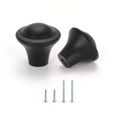 Cabinet Knobs Kitchen Matte Black Modern Drawer Handles Single Hole Pack of 4...