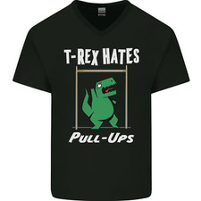 T-Rex Hates Pull Ups palestra divertenti dinosauri collo a V cotone