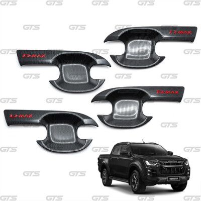 Carbon Door Handle Cover Insert Bowl Trim Red For Isuzu D-Max V-Cross '20 '21