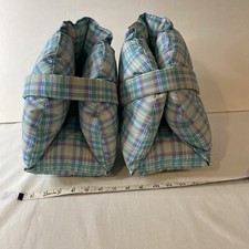 Posey 6115 Pair Adult L Multi-Colored Quilted Pastel Plaid Heel Support Pillows