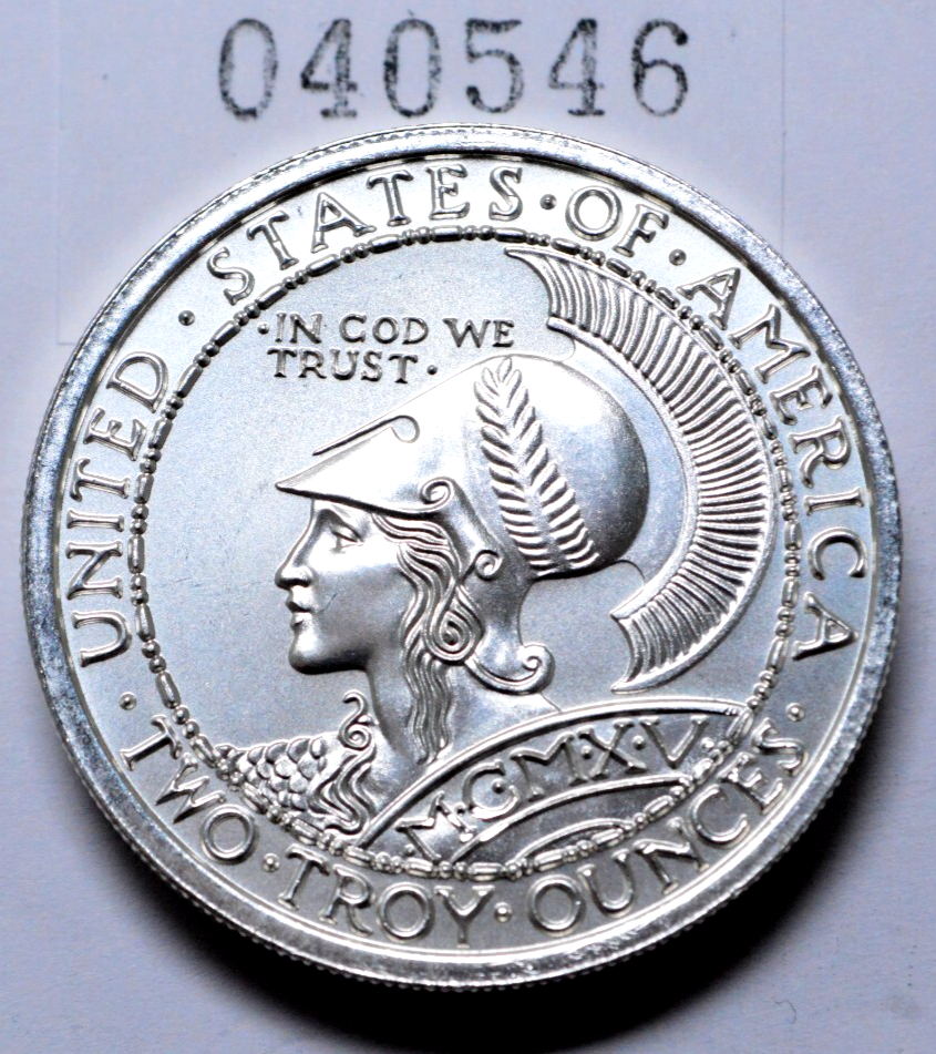 2 oz 999 Silver PAN-PAC ROUND TRIBUTE Minerva Owl PANAMA PACIFIC