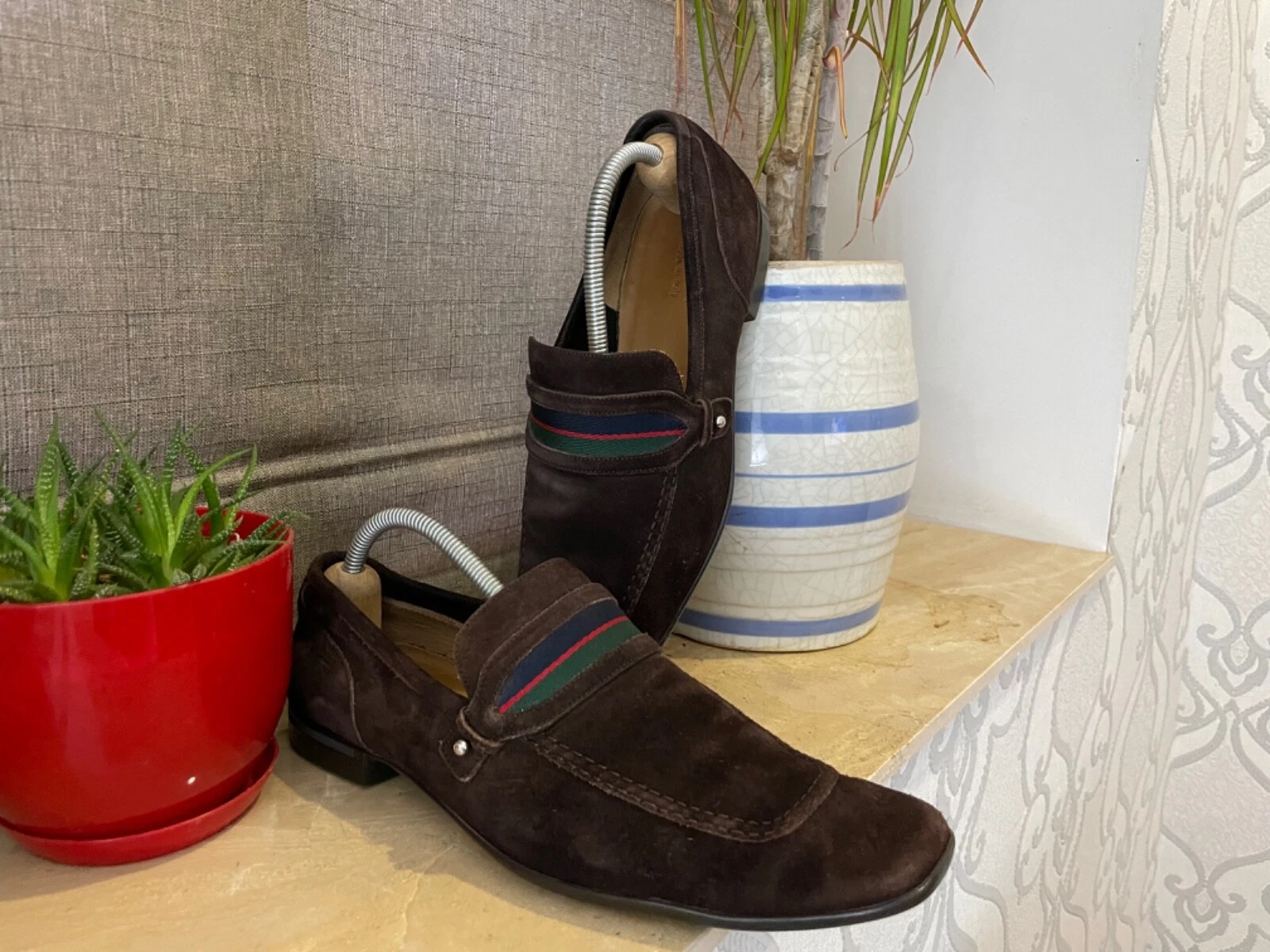 GUCCI Mocassino da uomo marrone pelle scamosciata 312757