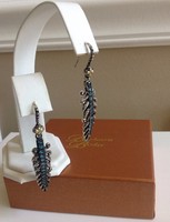 Barbara Bixby Sterling & 18k 1.55 Cttw. London Blue Topaz Feather Earrings Barbara Bixby Sterling & 18k 1.55 Cttw. London Blue Topaz Feather Earrings