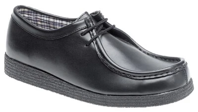 Route 21 Mens Boys Black Leather Apron Lace Up Smart Office School Shoes Size - Image 1 of 4