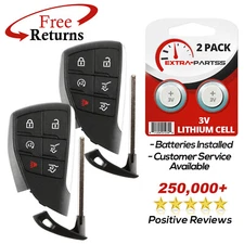 2 Remote Keyless Entry Smart Fob Replacement For GMC Chevrolet 6b (HUFGM2718)