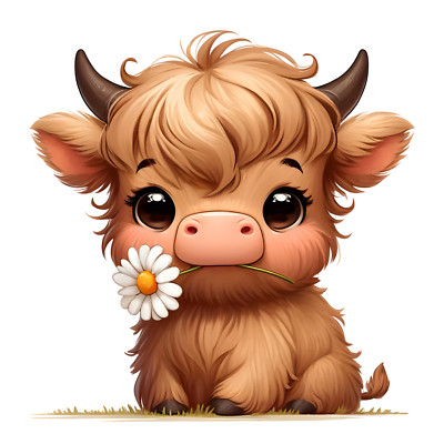 XXL 18X18 Car Sticker Baby Highland Cow Vinyl Decal