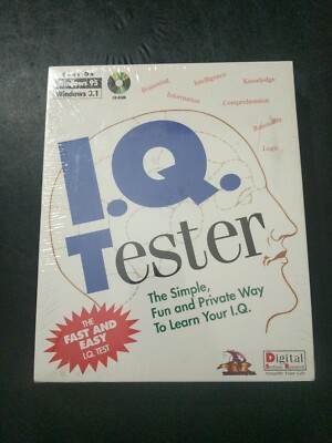 Vtg I.Q Tester PC CD ROM Video Game: Computer Software Windows 95: New/Sealed