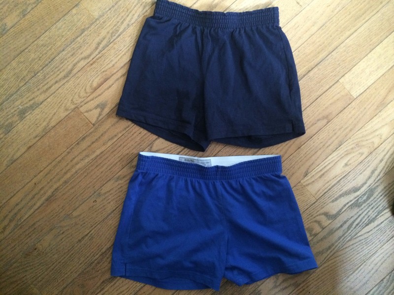 LOT two pair girls cotton Champion C9 sports shorts medium blue HARDLY WORN