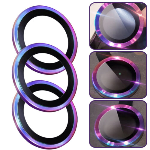  3 Stck. Bunte Linse Kreis Hartglas Handyabdeckungen Ring - Bild 1 von 12
