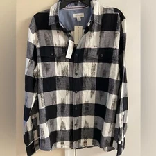 Sun & stone fleece double breasted button up shirt NWT Medium