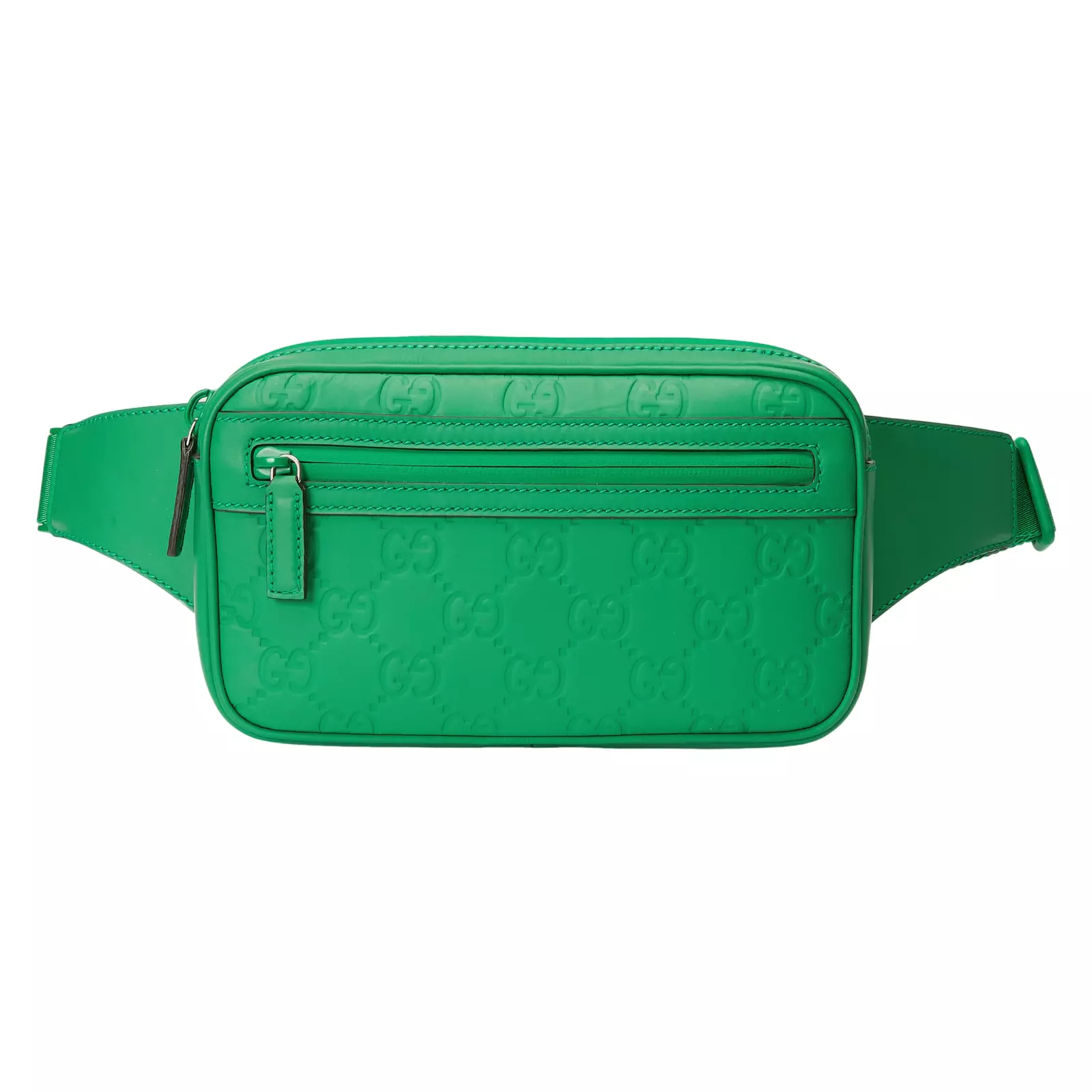 Petit sac ceinture GUCCI vert GG en cuir effet caoutchouc neuf/authentique
