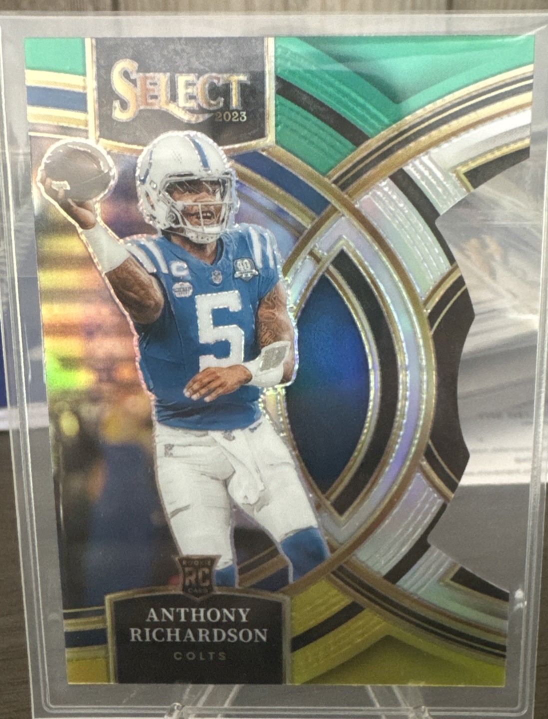 2023 Panini Select - Anthony Richardson #117 Green & Yellow Prizm Die-Cut (RC)