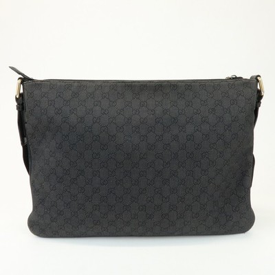 GUCCI GG Monogram GG Denim Shoulder Crossbody Bag Black 190628 GUCCI GG Monogram GG Denim Shoulder Crossbody Bag Black 190628