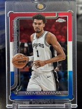 🔥 2025-26 Topps Chrome - Victor Wembanyama #221 Red White & Blue Refractor 🔥