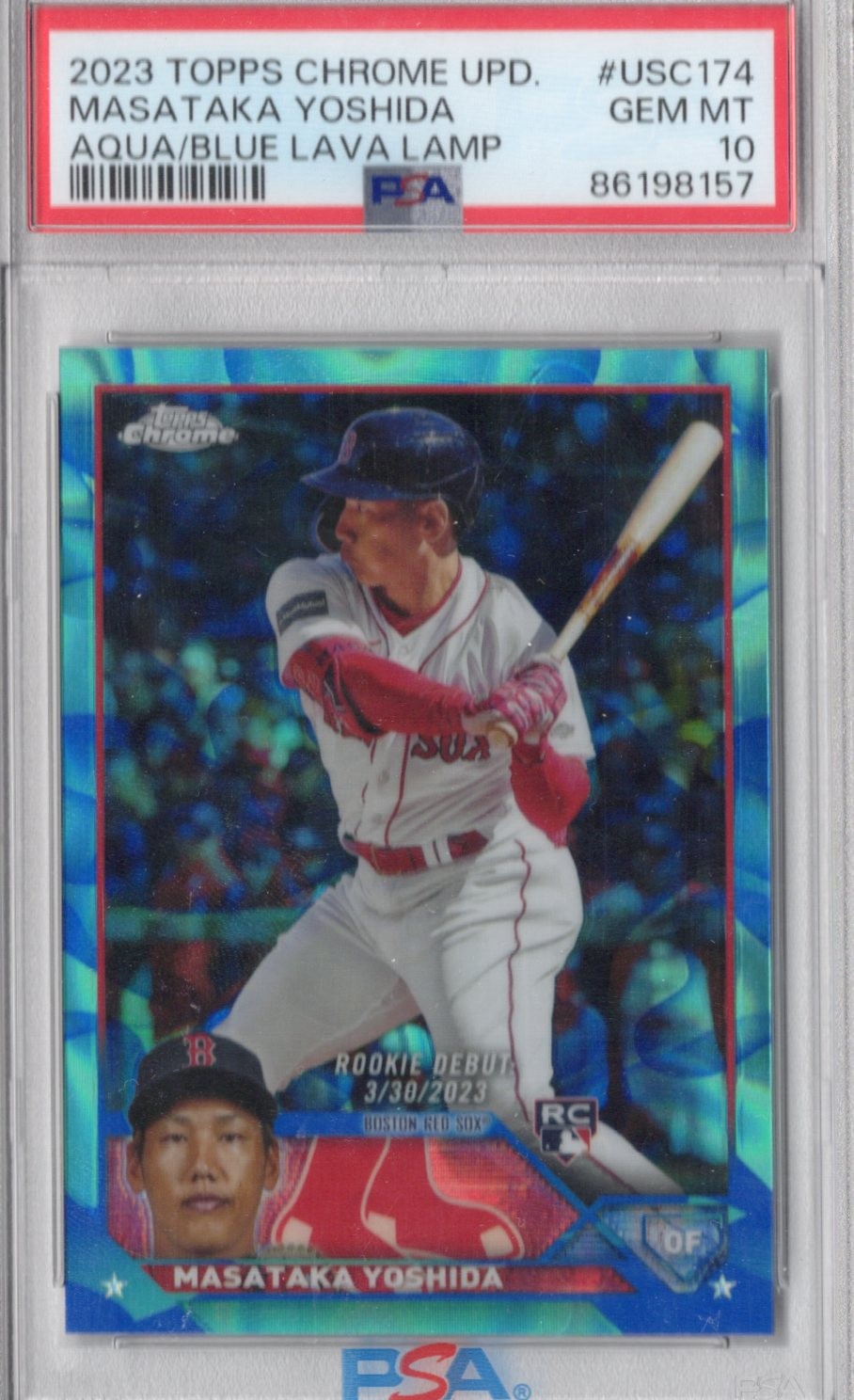 2023 Topps Chrome Update #USC174 Masataka Yoshida Aqua/Blue Lava Lamp #/175