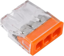 100Pcs Wire Connectors Push-In Kit, 3 Ports Electrical Splicing Compact Nuts Con