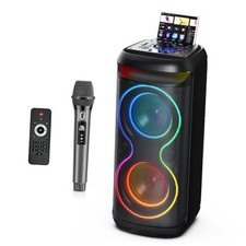 Karaoke Machine, Big Bluetooth Party Speaker with LED Disco No Rollers--1 Mic