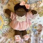 Vintage Cabbage Patch Kids Dark Skin Doll HM3 AA CPK Dress short hair