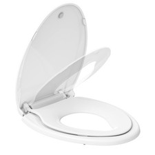 Elongated Closed-Front Toilet Seat  Lid w/ Built-In Toddler Potty Training Seat