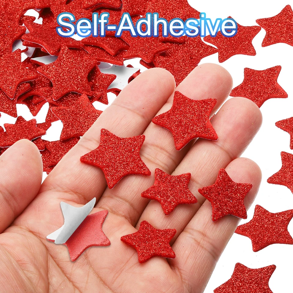 Наклейки из пены 1 упаковка 150 шт. ЭВА-клей блестящие наклейки в форме пены красная пентаграмма - Изображение 4 из 4