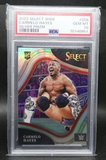 Carmelo Hayes 2022 Panini Select WWE Ringside Silver Prizm ROOKIE RC PSA 10 #206