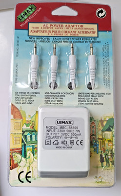 Lemax Village Collection AC Power Cord Adapter Plug 4 Output Jacks 3V 1998 NEU