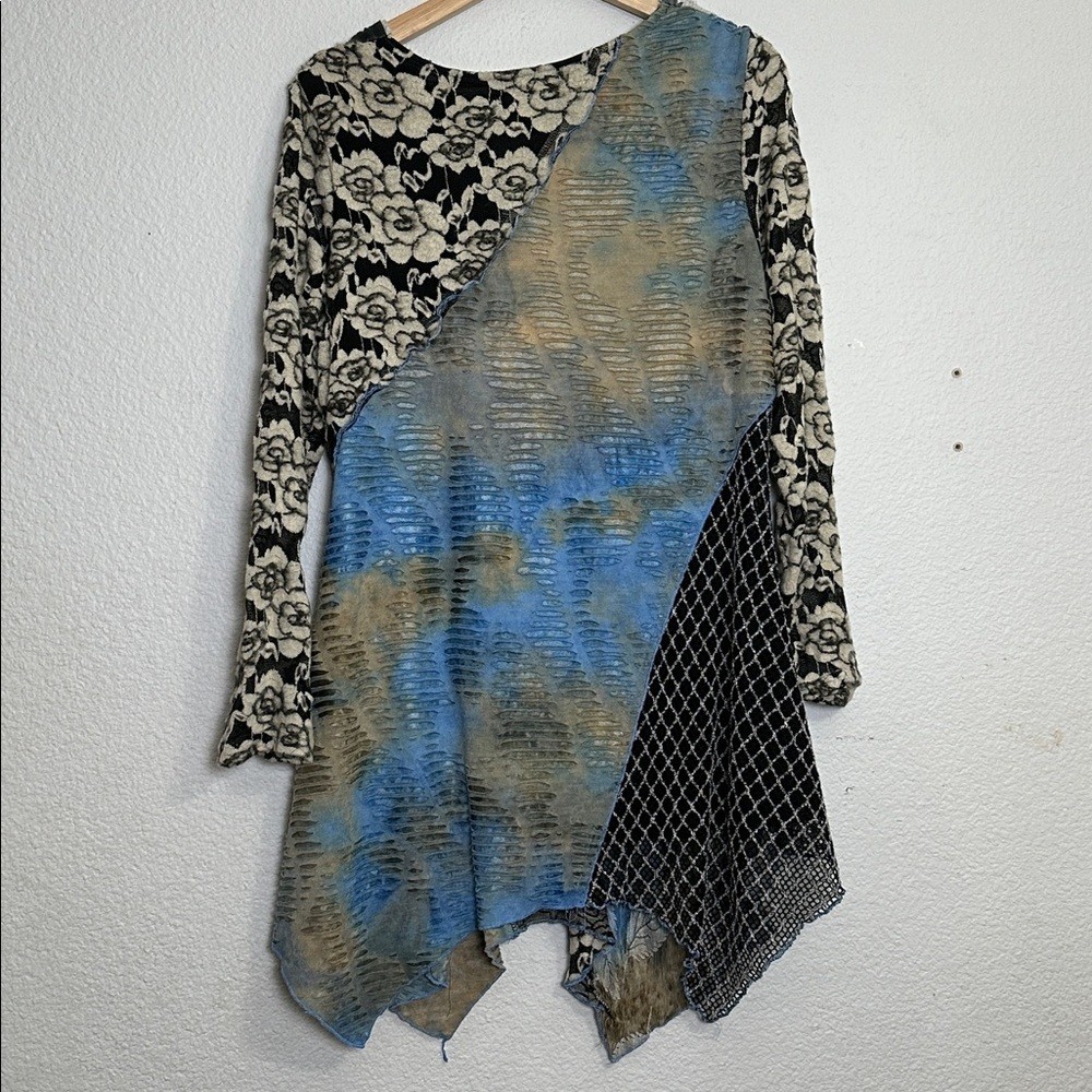 Feratelli Boho Patchwork Tunic Top Size Large Lon… - image 3