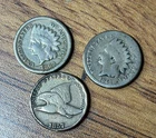 Flying Eagle/Copper Nickel Indian Cent Lot of(3) Pieces 1857-61-63 see pics