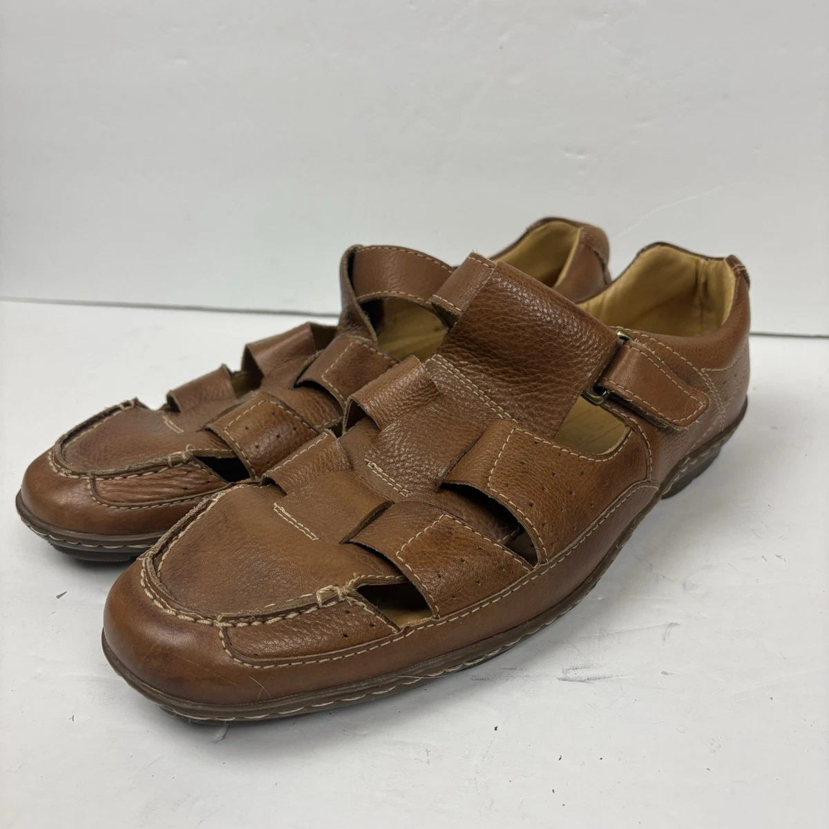 Sandro Moscolini Brown Leather Fisherman Sandals Comfort Shoes Mens 10 (run big) Sandro Moscoline Fishermen Sandal/Shoe SIZE: | Mercari main image 4
