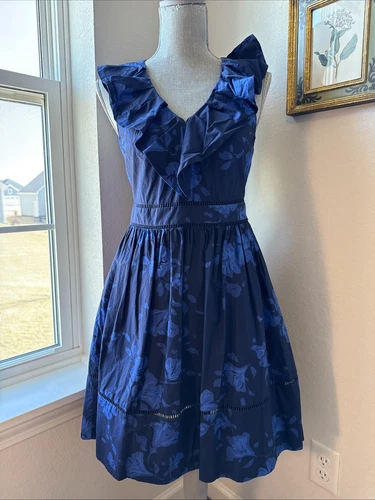 Abito Kate Spade blu scollo a V taglia 4