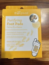 TheraWell Purifying Foot Pads 10 Per Box Turmeric Ginger Vit C Bamboo Extracts
