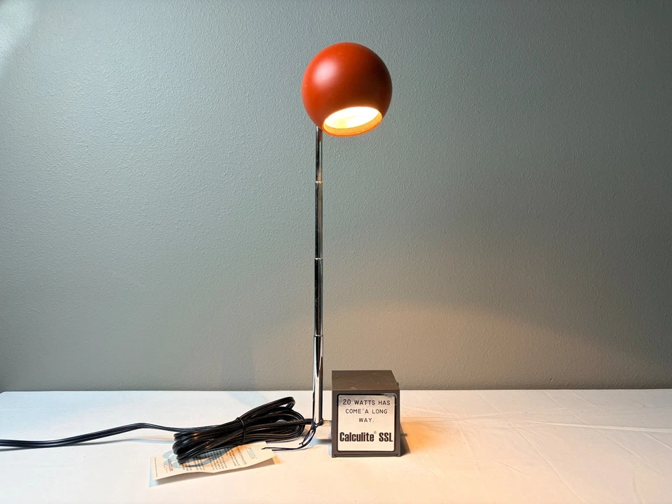 Lámpara de escritorio ajustable Lightolier Lytegem 2004 - rojo caqui/naranja - caja abierta Foto 2 de 3