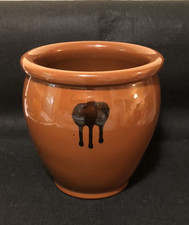 Hisamatsu Kiln Round Brown Ceramic Jar Made in Japan  Excellent Condition