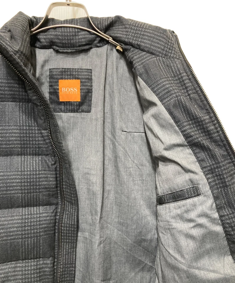 HUGO BOSS Check Down Jacket Size: 46 Gray Men 6023494 - Image 3 of 4
