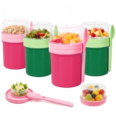 27oz Reusable Yogurt Parfait & Overnight Oats Cups   100% Leakproof with Lid ...