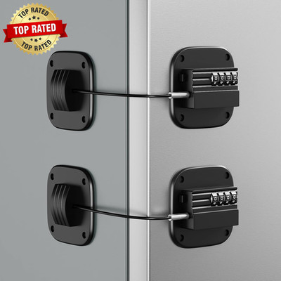 2 Pack Fridge Lock with Combination No Key Required Upgrade Refrigerator Lock wi