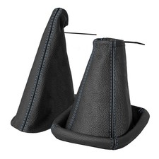 Schaltsack + Handbremsmanschette OPEL VECTRA B in Echtleder schwarz Naht blauer