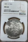 1891-O MS64 NGC Graded Morgan Silver Dollar New Orleans Mint