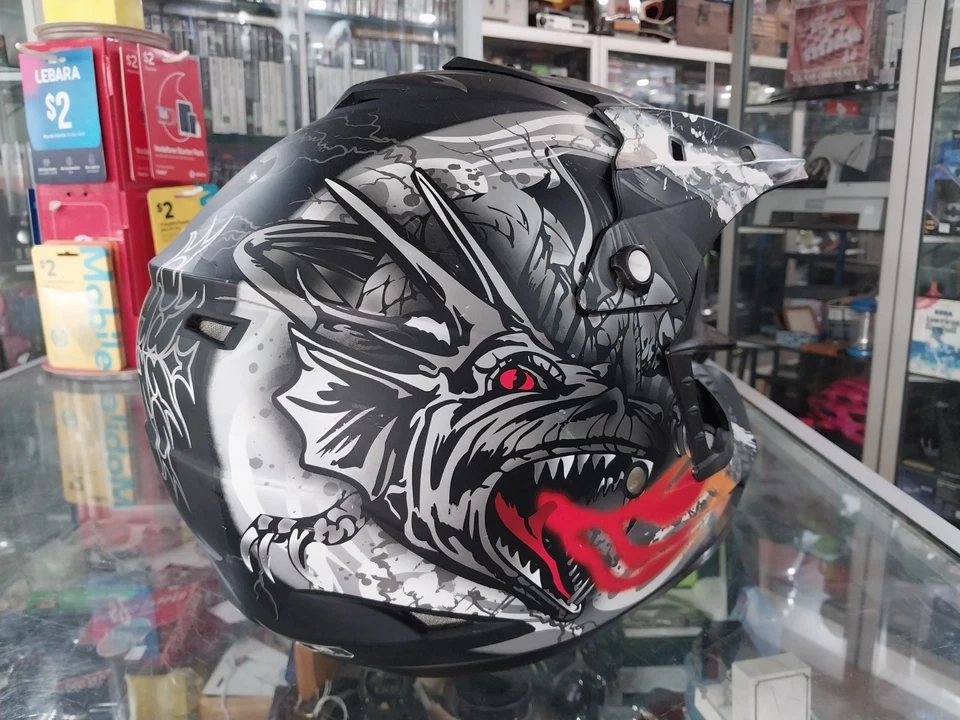 Casco de moto/bicicleta de tierra THH talla M 57-58 cm modelo: TX-12 DRAGÓN RESPIRATORIO DE FUEGO Foto 4 de 4