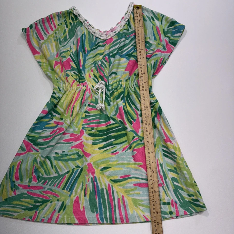 Lilly Pulitzer Preppy Diseñador Lujo Tiki Rosa Traje de Baño Vestido de Encubrimiento Niñas L Foto 2 de 4