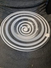 Leonardo Glass  Bowl White/Clear Twist 14 Inch Swirl 