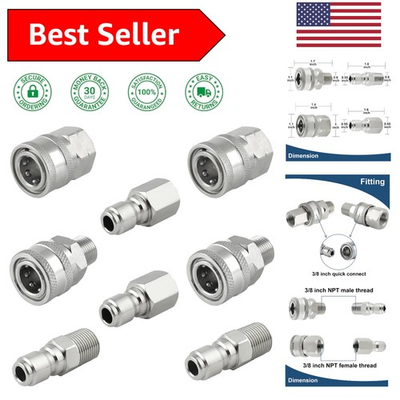 #ad Durable 8 Piece 3 8quot; Pressure Washer Quick Connect Set Rust Resistant Fittings $45.99