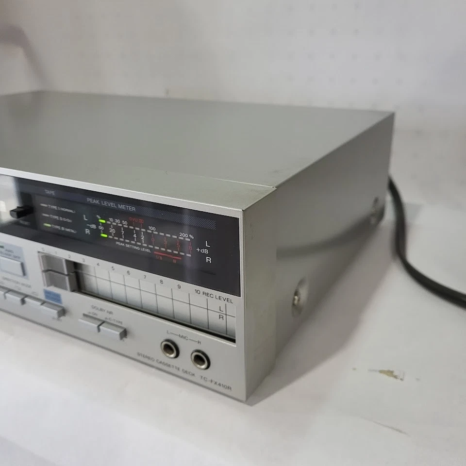 Gravador estéreo reverso automático anos 80 Sony Cassette Deck TC-FX410R peças ou reparo - Imagem 2 de 4