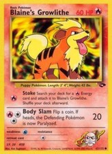 Blaine's Growlithe - 62/132 - Common - Unlimited Edition (Damaged) Gym Challenge on eBay