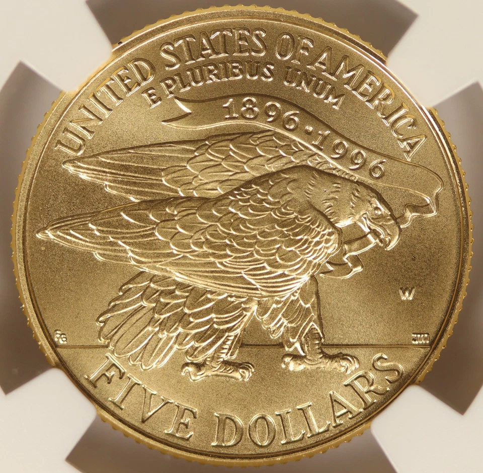 1995-W Olympics Torch Runner Gold Five Dollars $5 NGC MS70 - Image 4 of 4