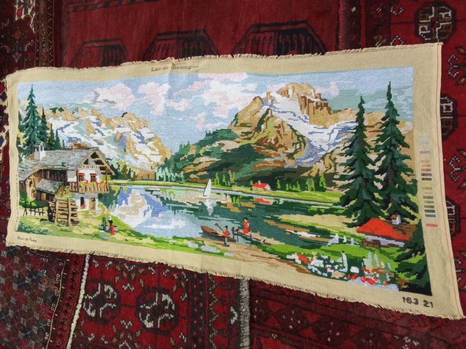 Needlepoint Tapestry Canvas Home Mountain Forest | Bridge| Flamingos 10 Counts. - Image 2 of 4